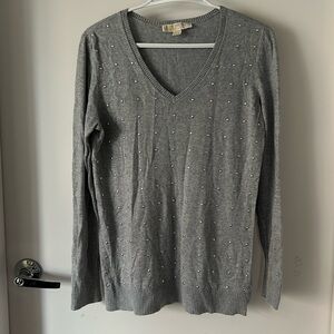 Excellent condition Michael Kors golden metallic sweaters with silver rivets
